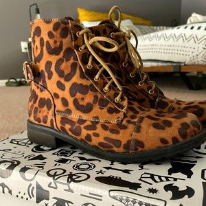 Leopard Combat Boots